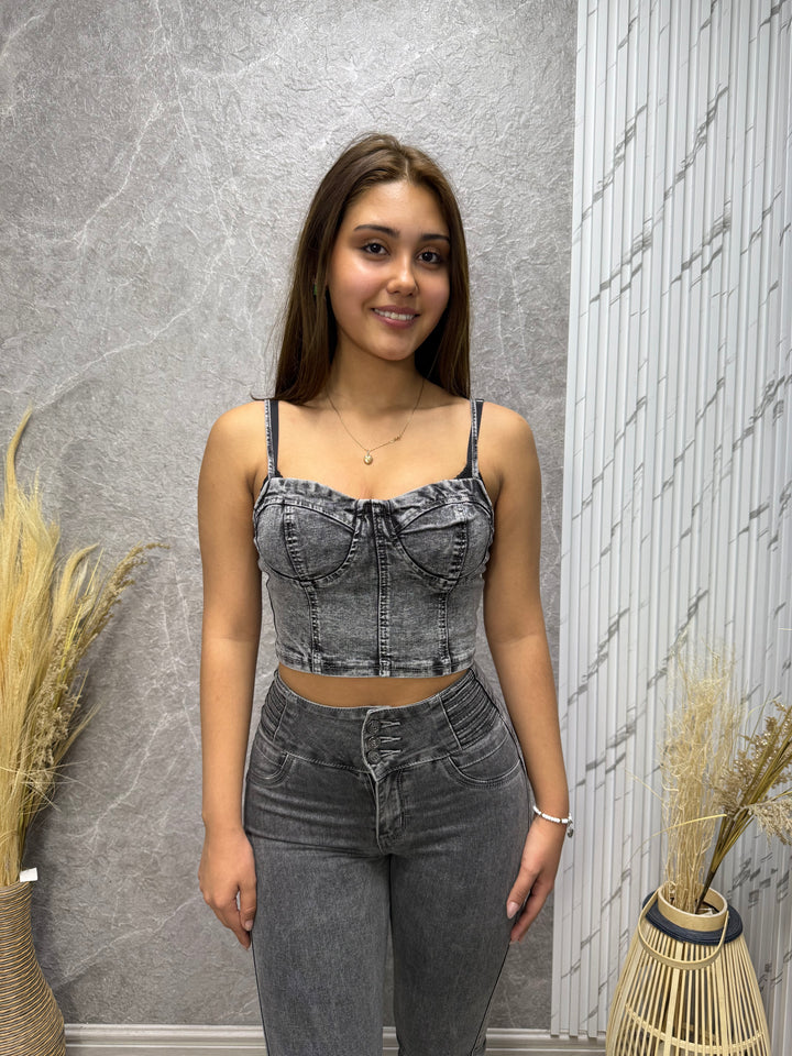 Crop mezclilla Lety