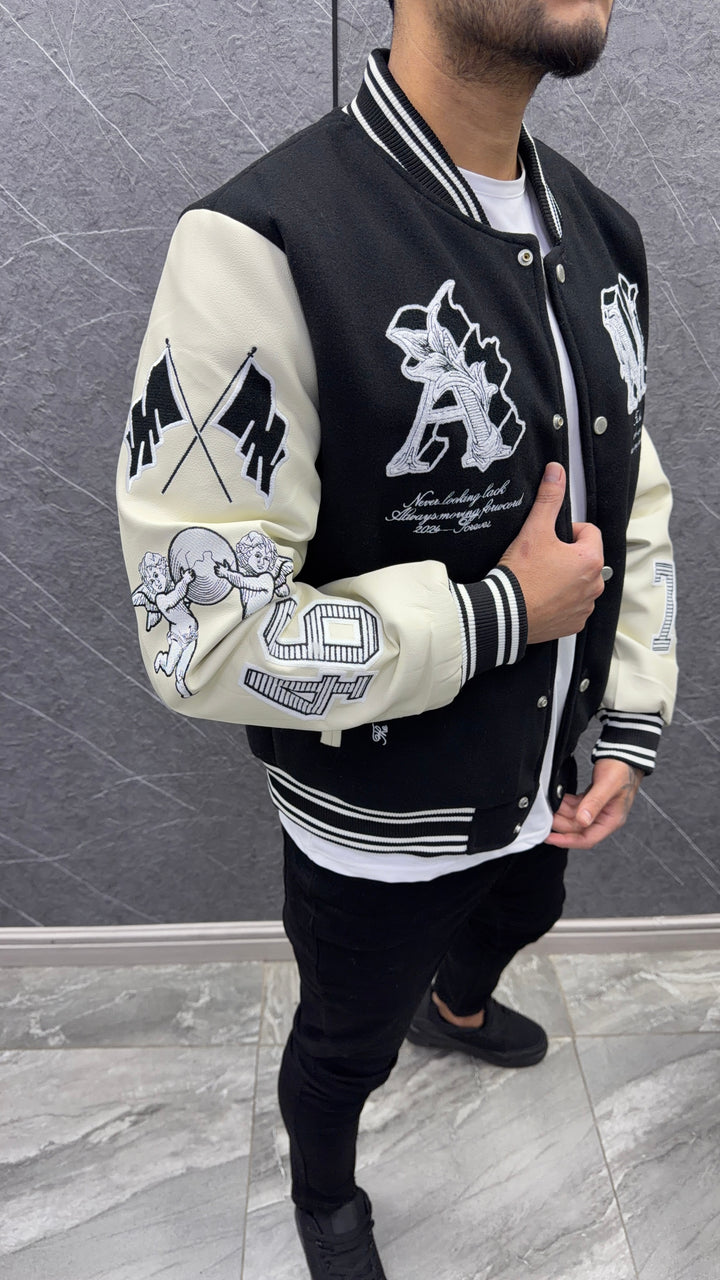 Bomber 7003 Negra con blanco