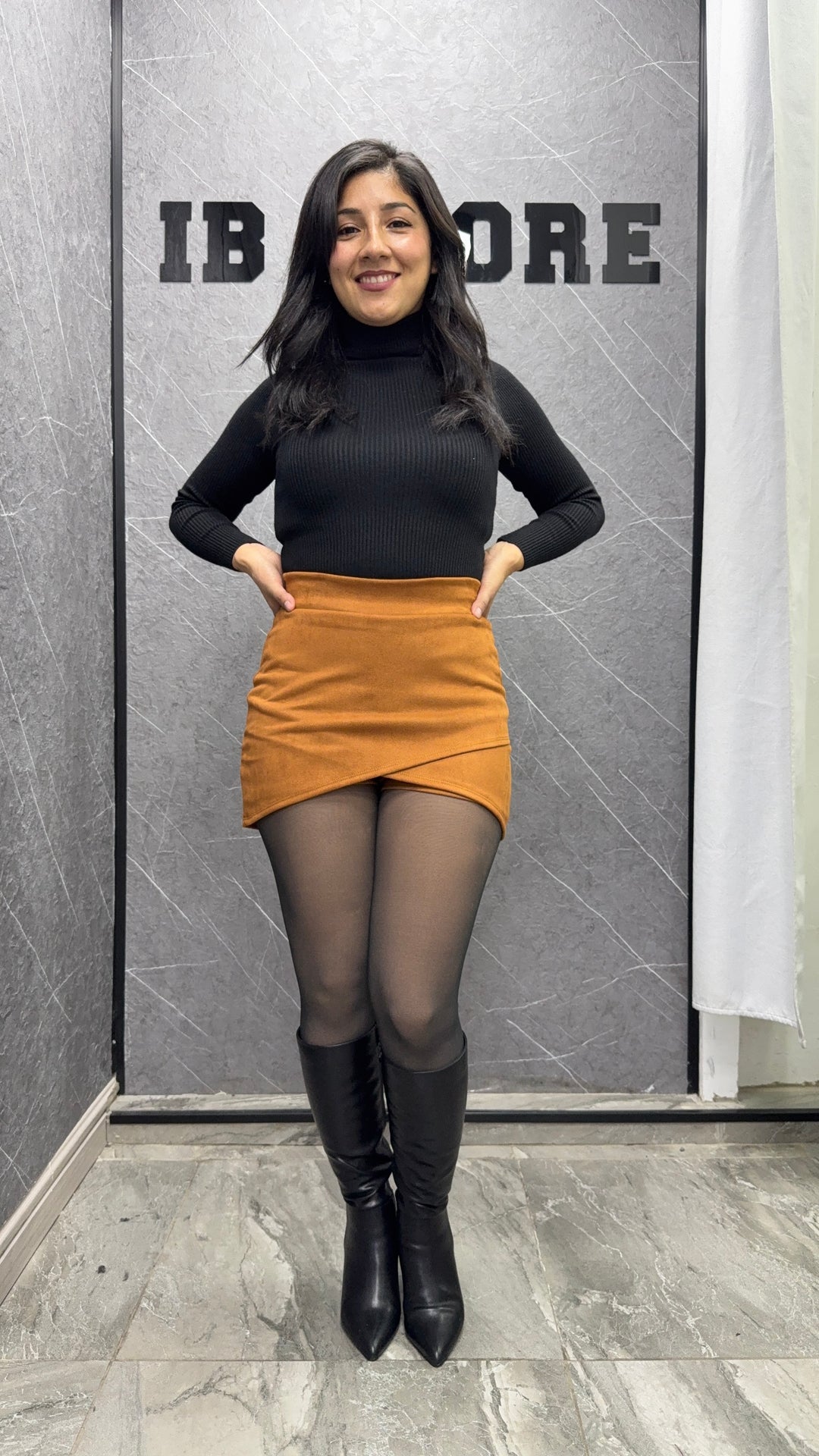 Falda Sami cruzada Camel