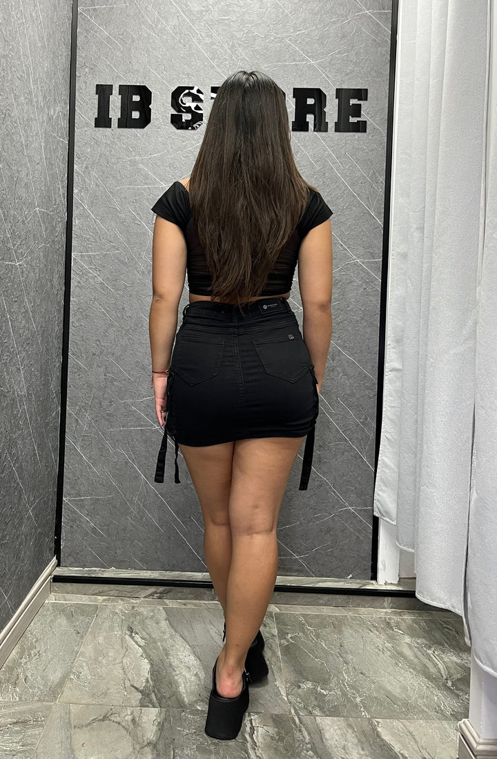 Falda Cargo Negra 056-3 ibstore