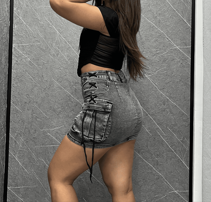 Falda Trenzada Gris 055-2 ibstore