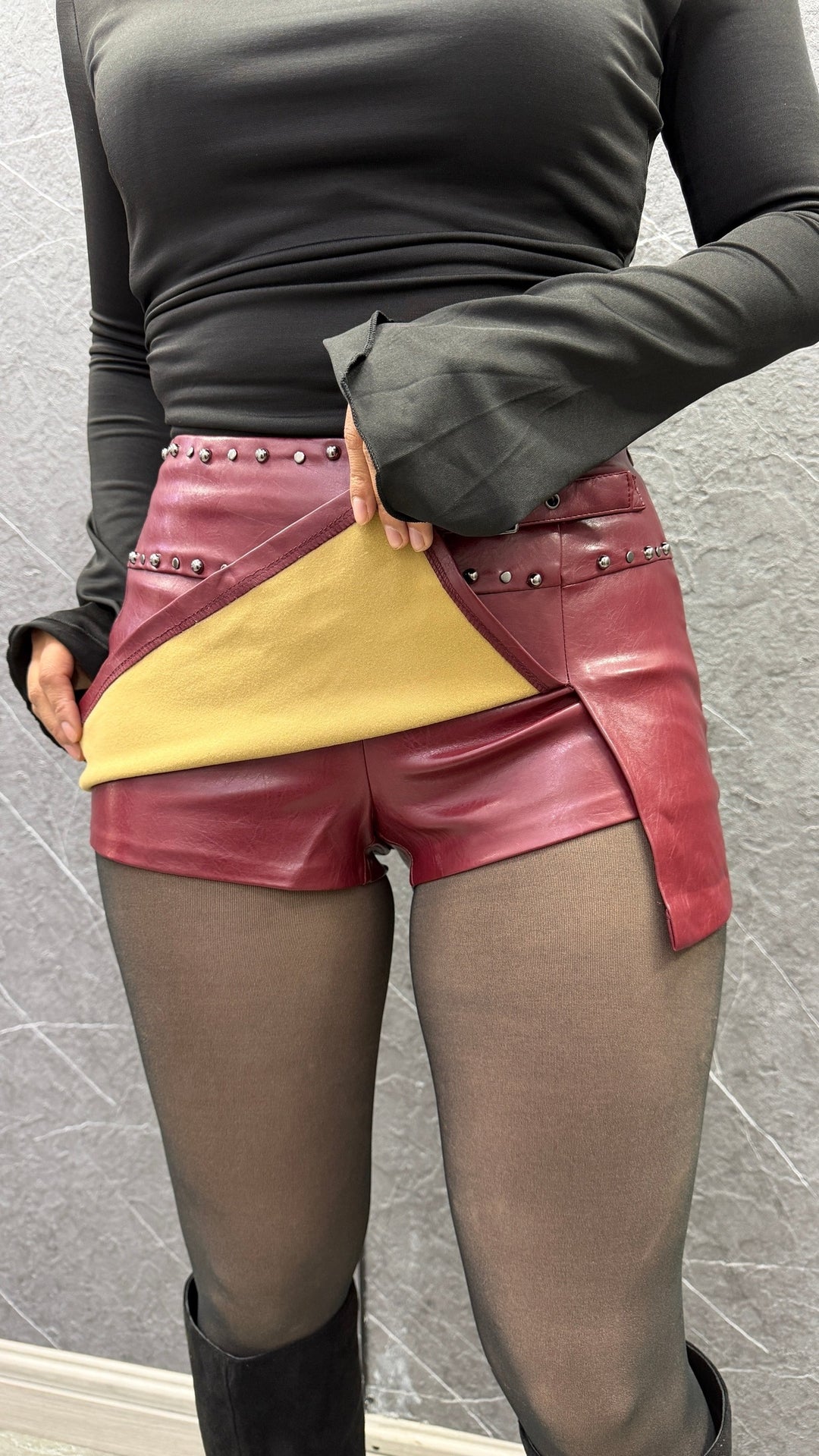 Falda eco cuero Glam BURDEO 527 ibstore