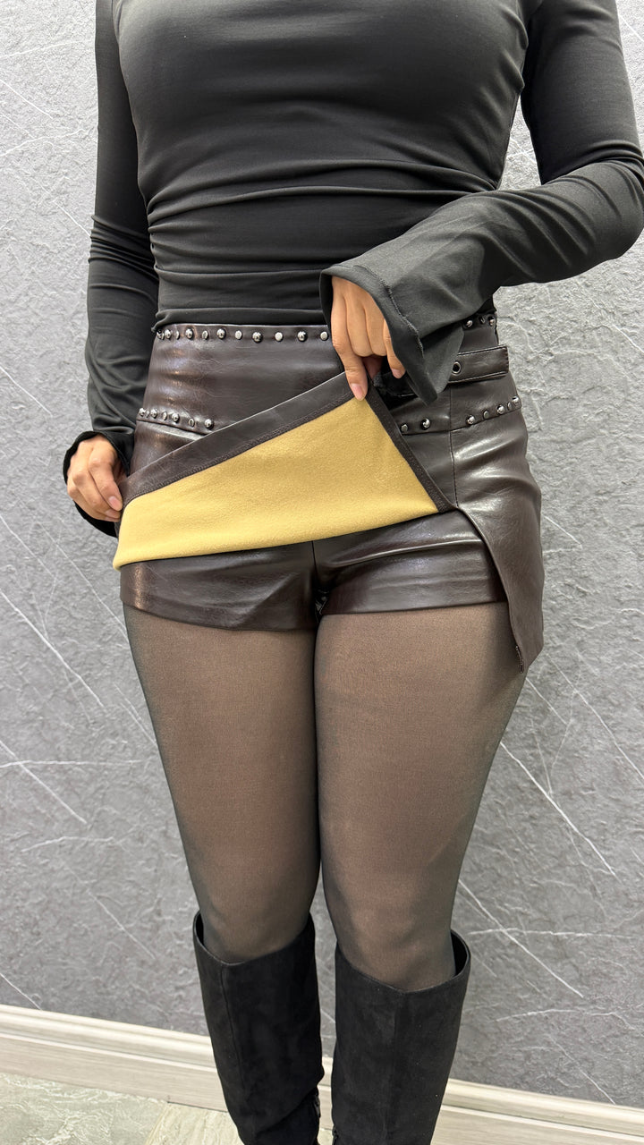 Falda eco cuero Glam CAFE 527 ibstore