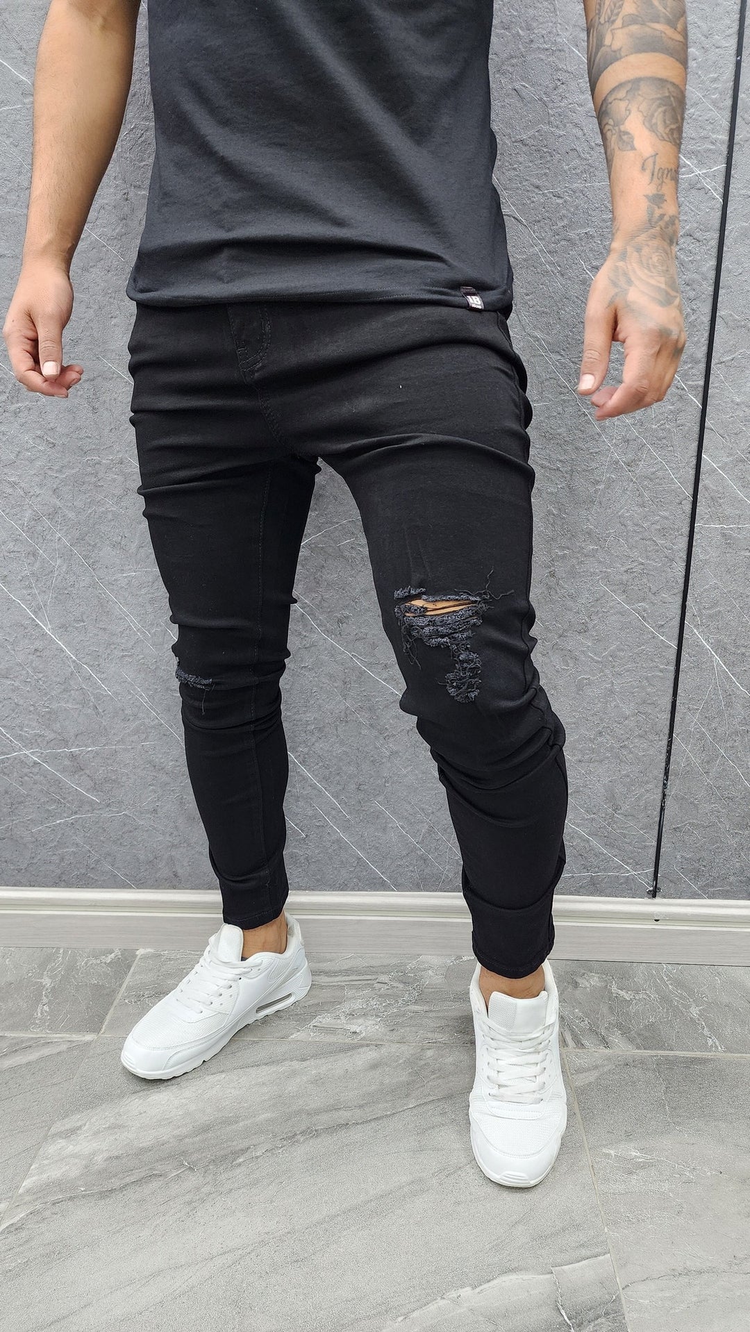 Jeans destroyed negro Mi tienda