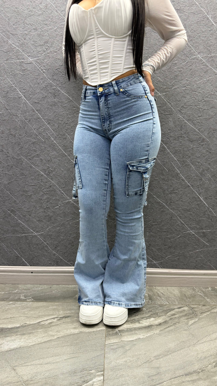Jeans flare cargo 078 ibstore