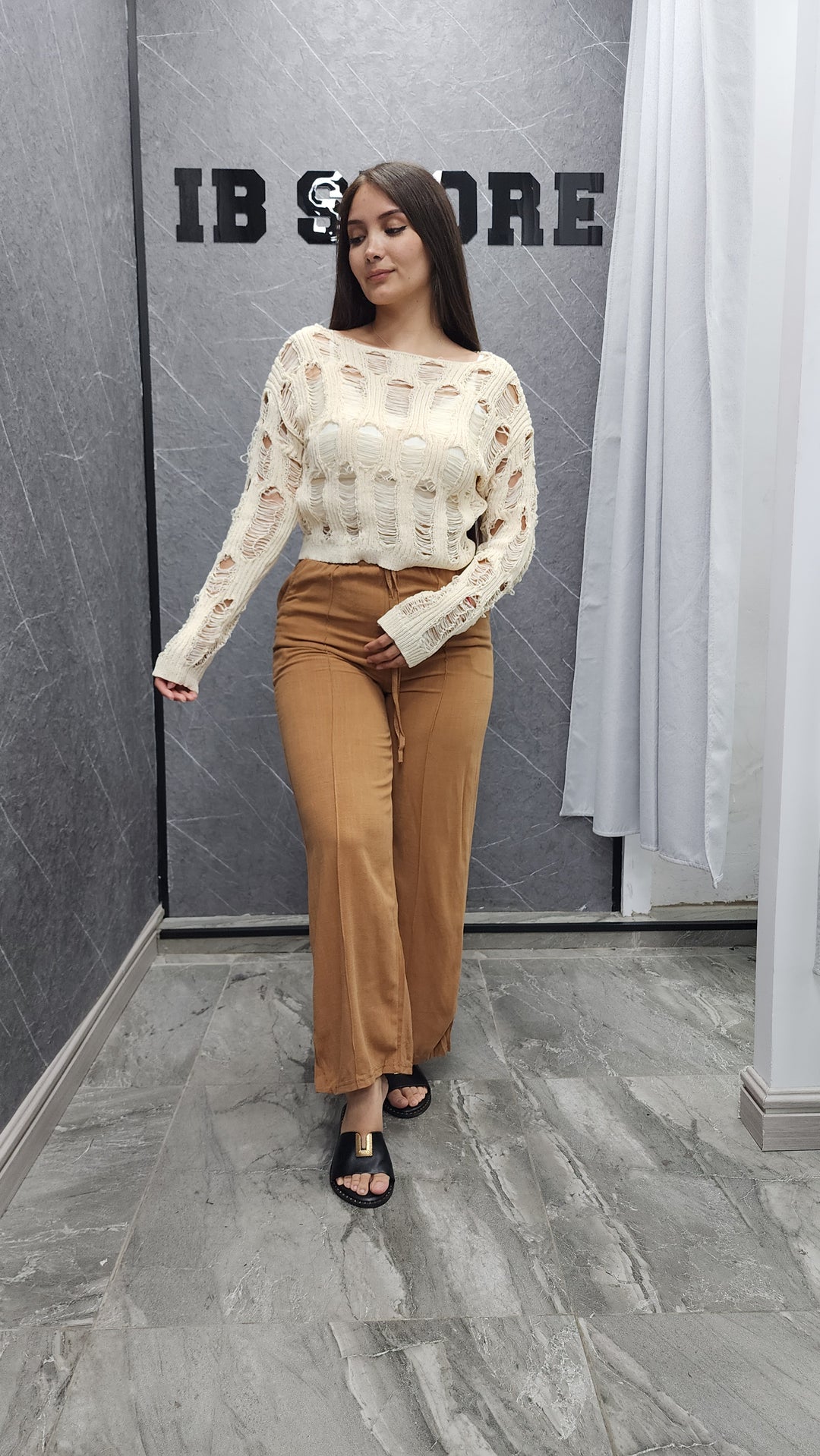 Malla calada Charlotte crema ibstore