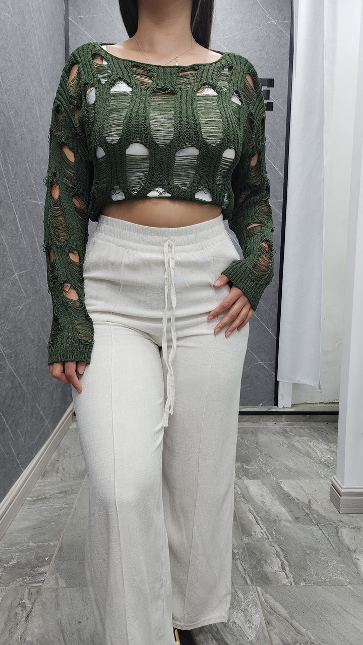 Malla calada Charlotte verde ibstore