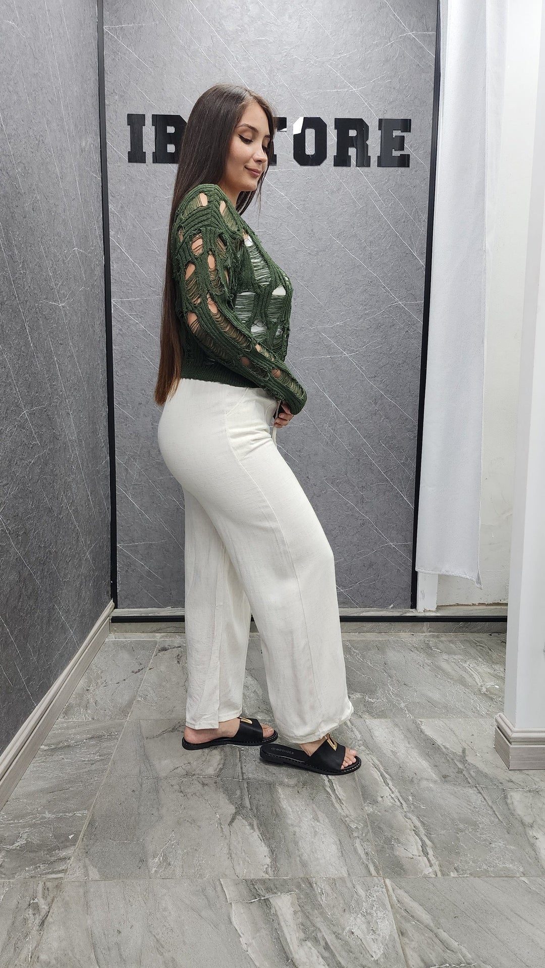 Malla calada Charlotte verde ibstore