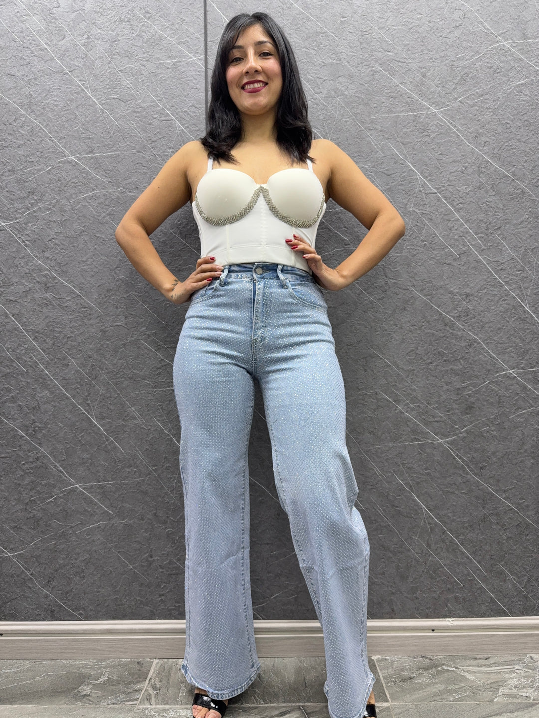 Pantalón Brillantina Celeste ibstore
