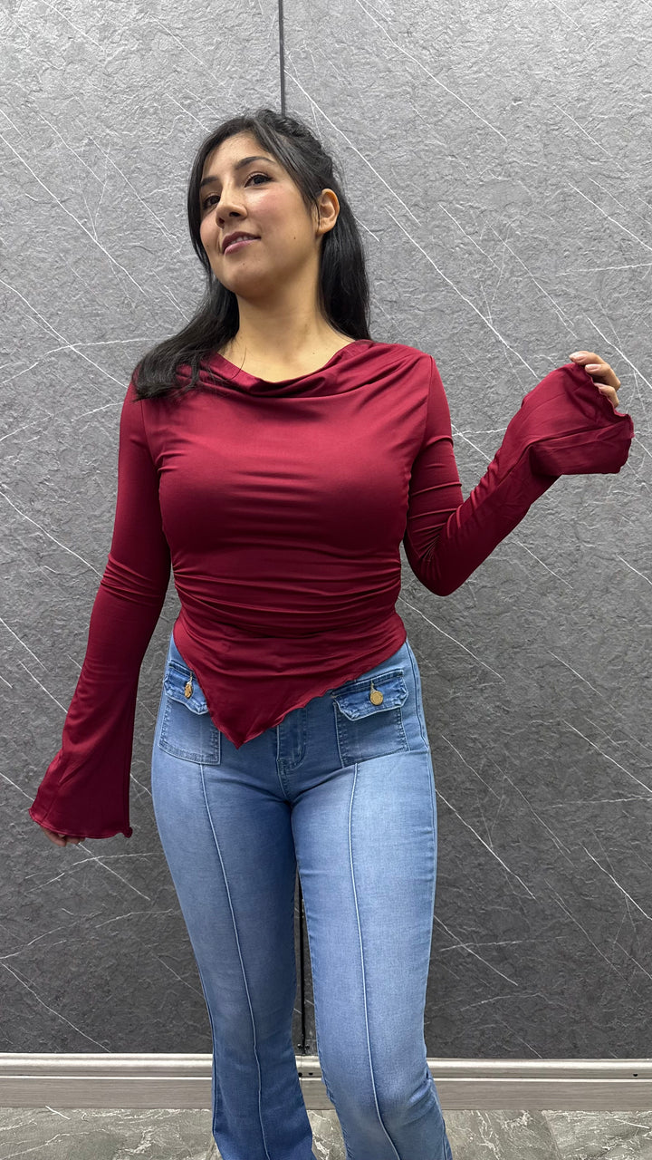 Polera en punta Burdeo ibstore