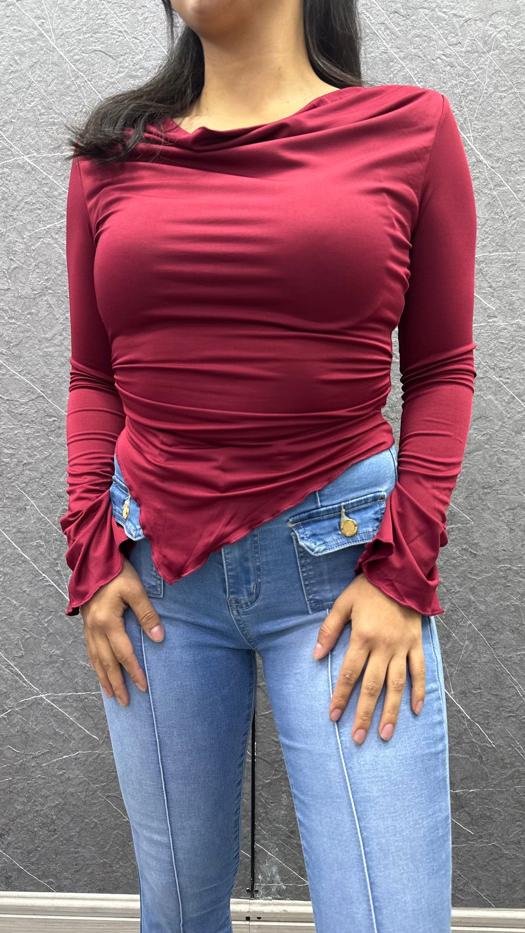 Polera en punta Burdeo ibstore