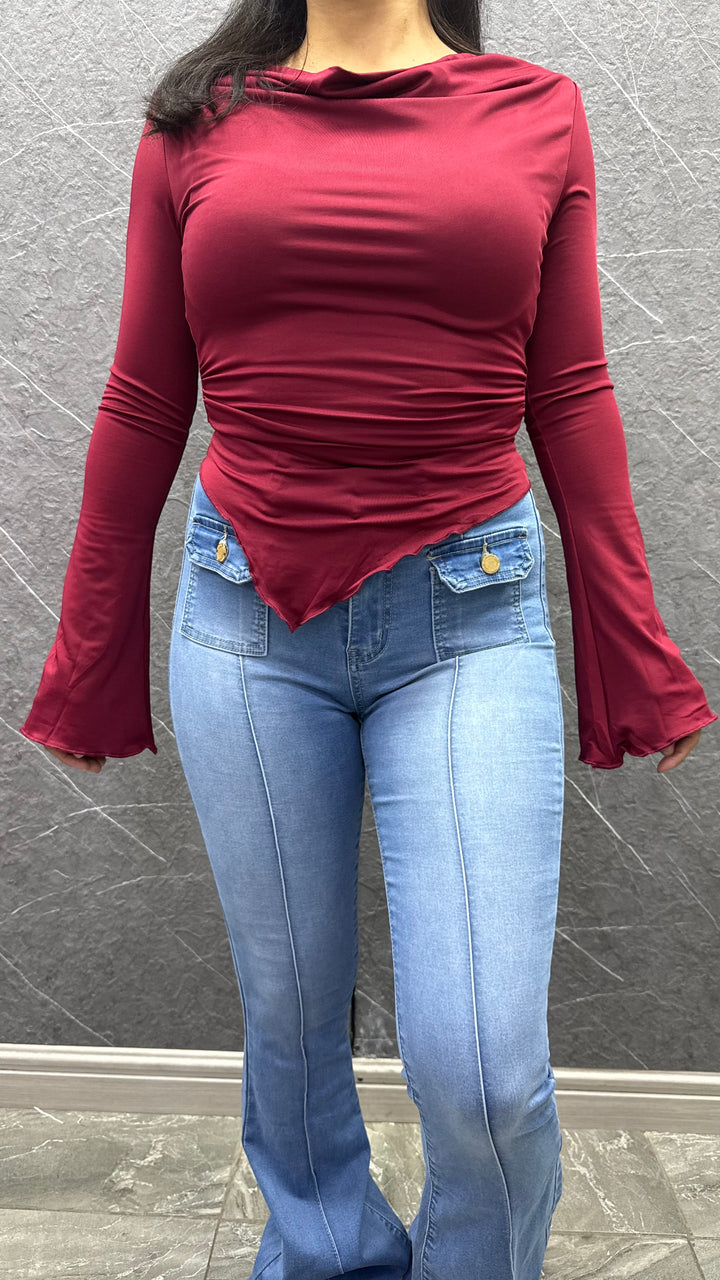 Polera en punta Burdeo ibstore