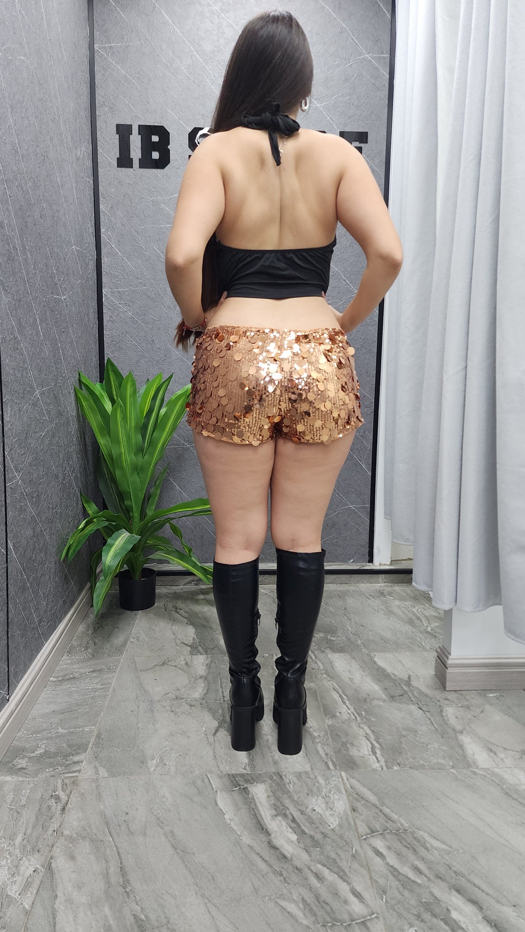 Short Lentejuelas dorado ibstore