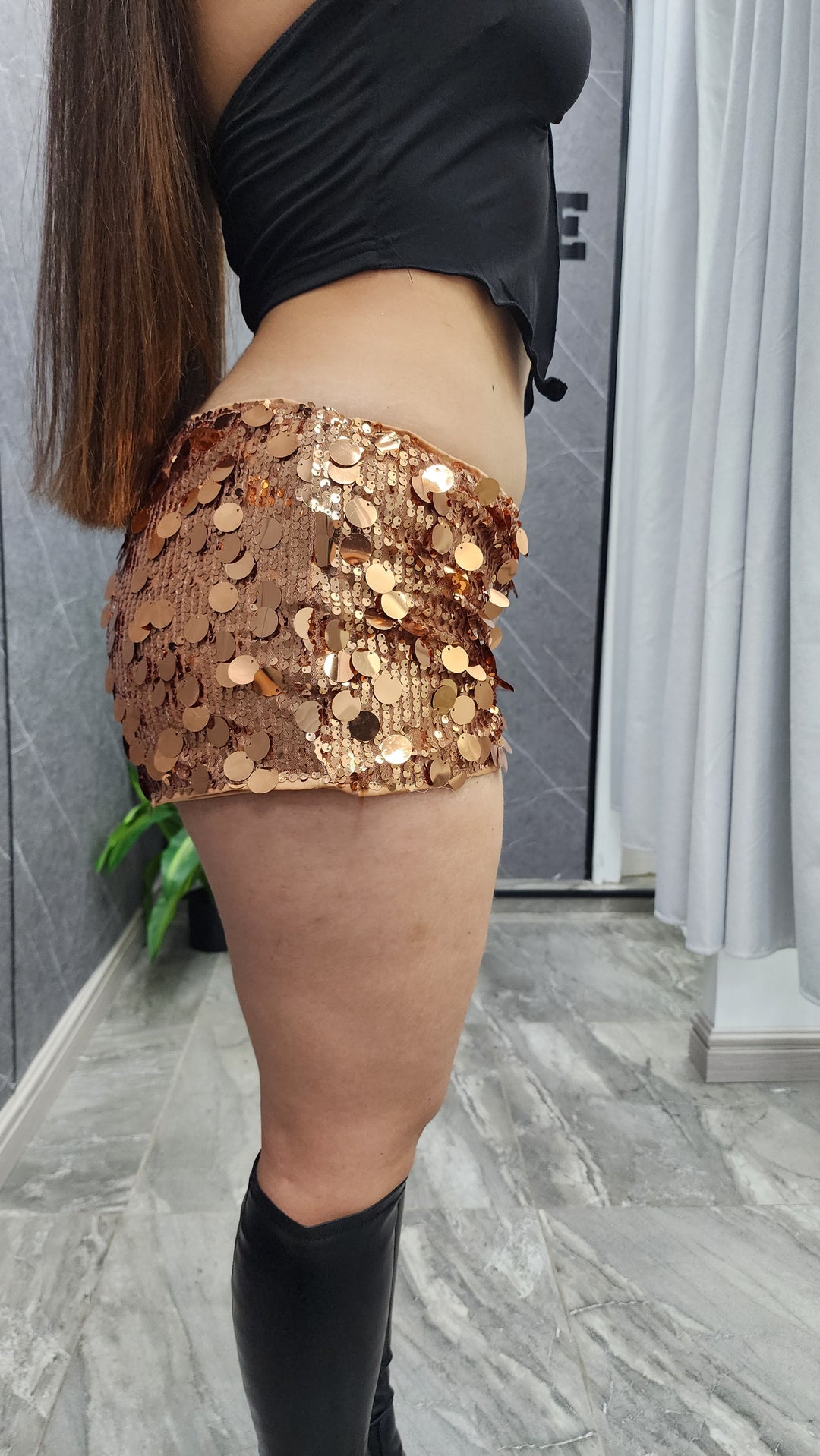 Short Lentejuelas dorado ibstore