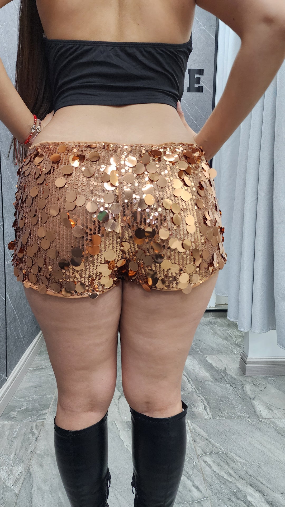 Short Lentejuelas dorado ibstore