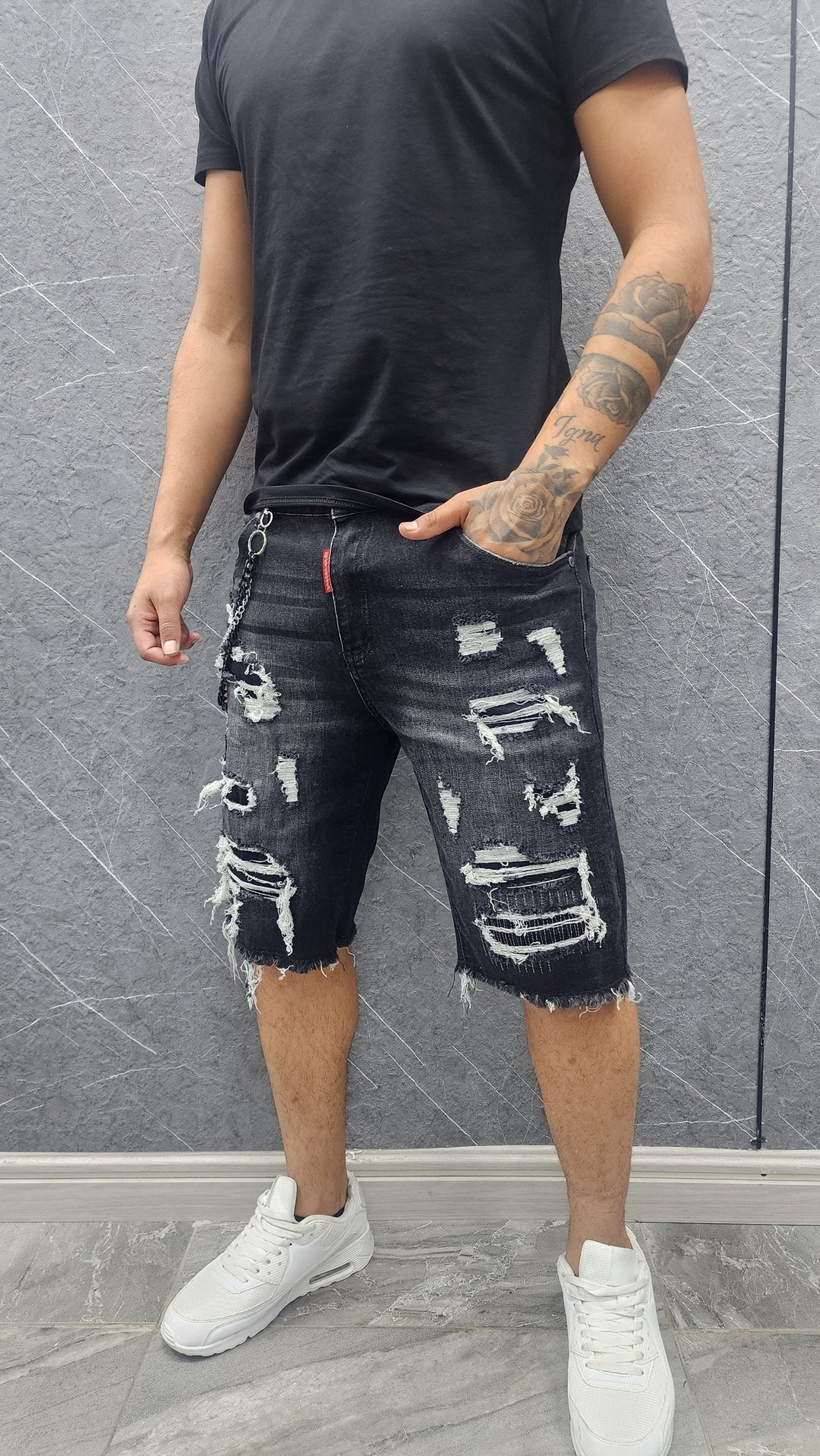 Short Negro con Cadena 053 ibstore