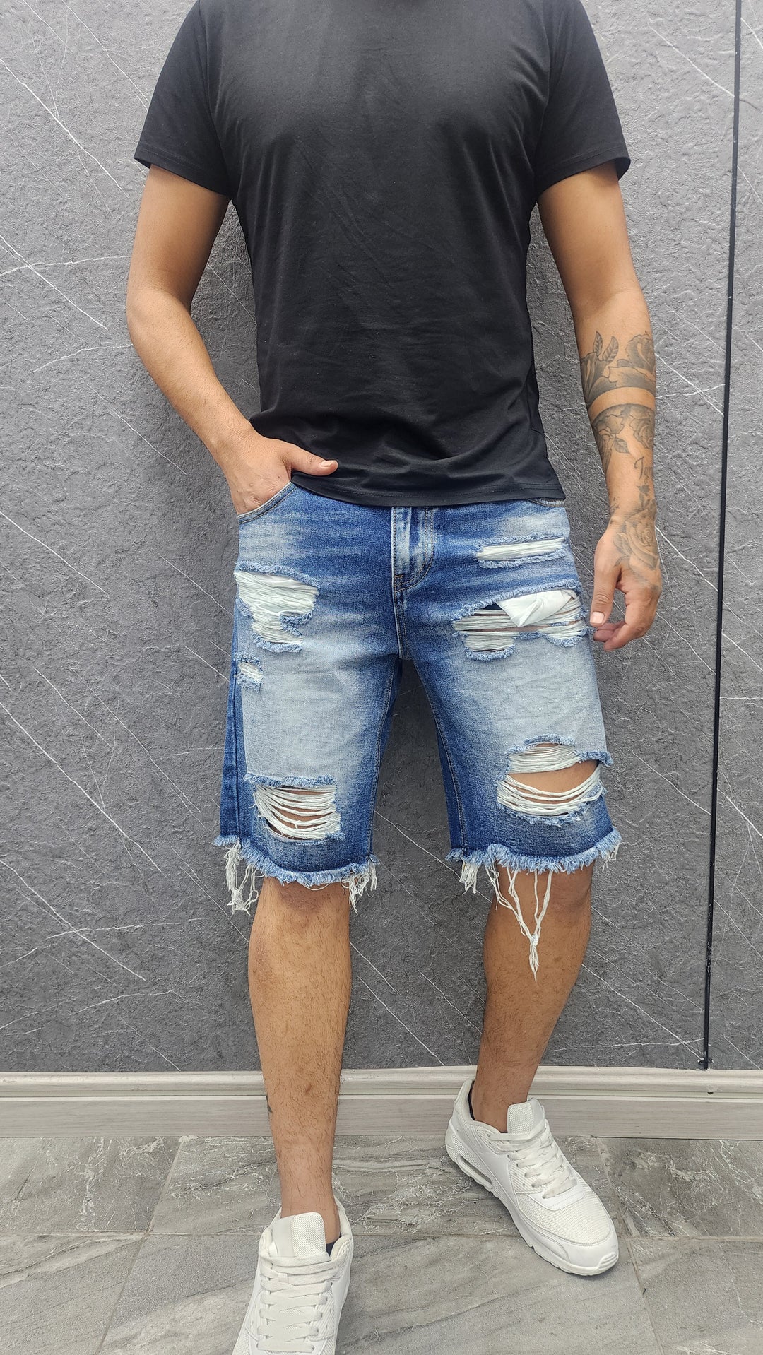 Short destroyed blu 862-6 ibstore