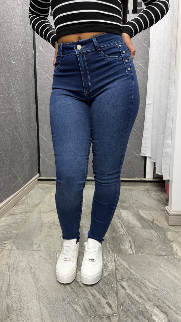 Skinny Azul Botones 2045 ibstore