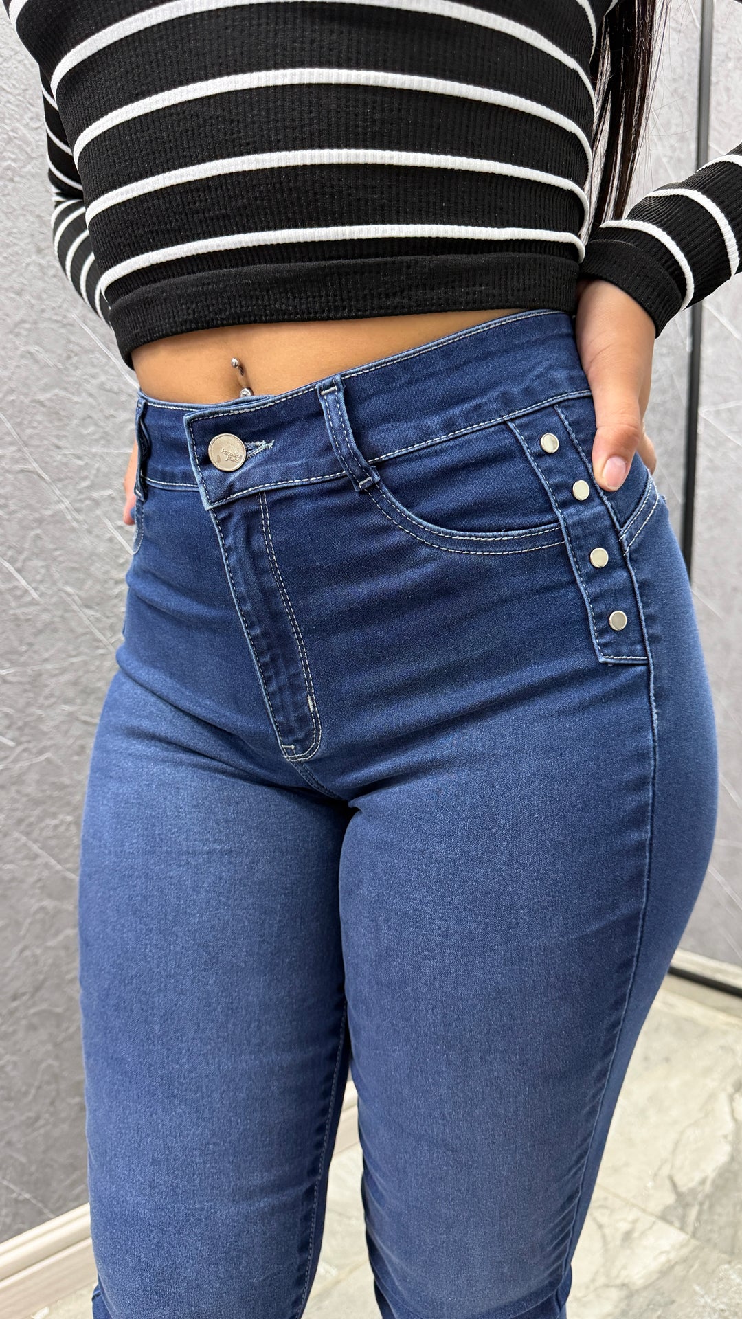 Skinny Azul Botones 2045 ibstore