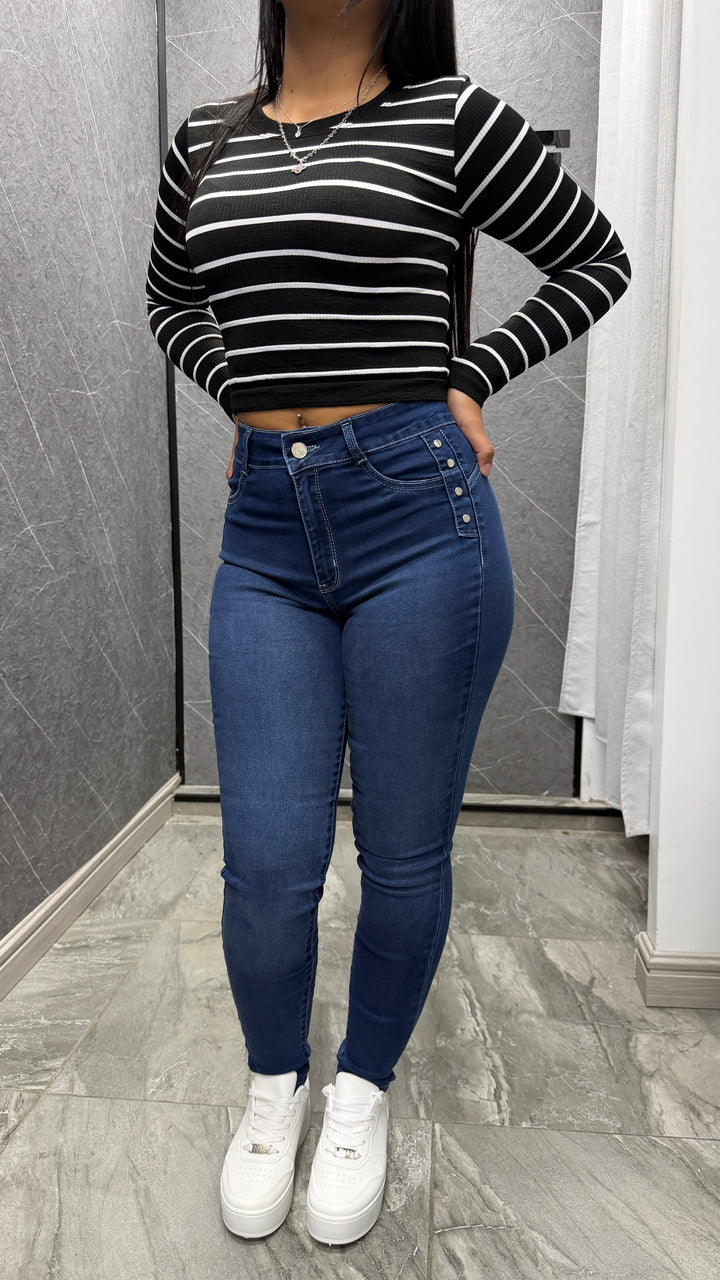 Skinny Azul Botones 2045 ibstore