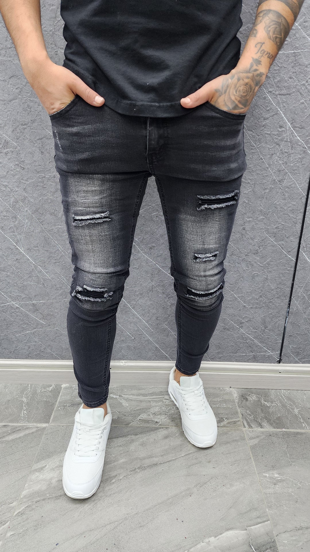 Skinny Negro Desgastado 005 ibstore