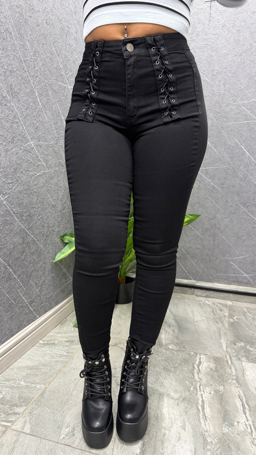 Skinny Trenzado Negro 1007 ibstore