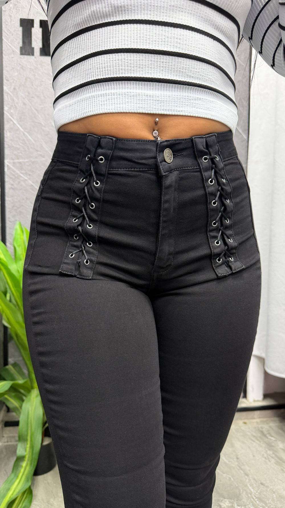 Skinny Trenzado Negro 1007 ibstore