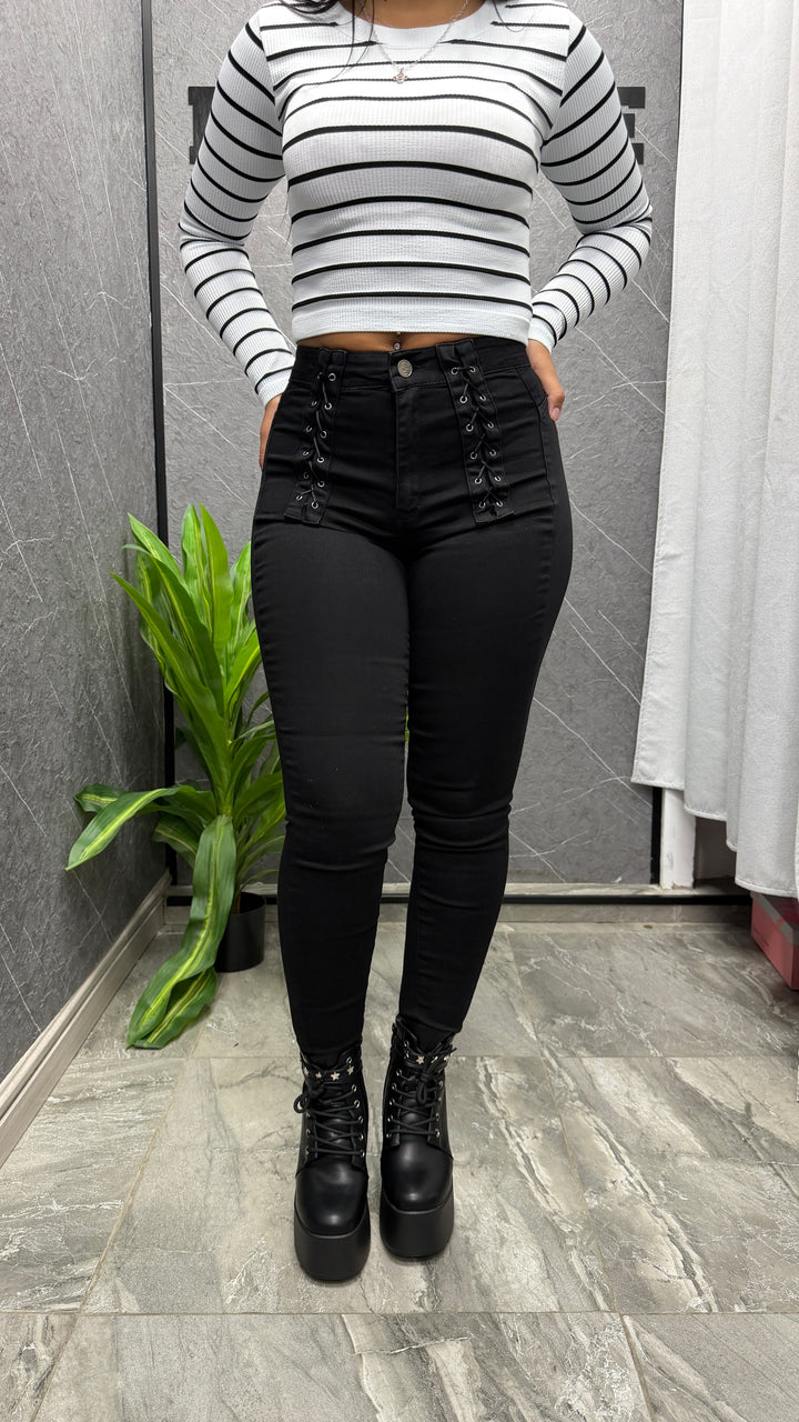Skinny Trenzado Negro 1007 ibstore