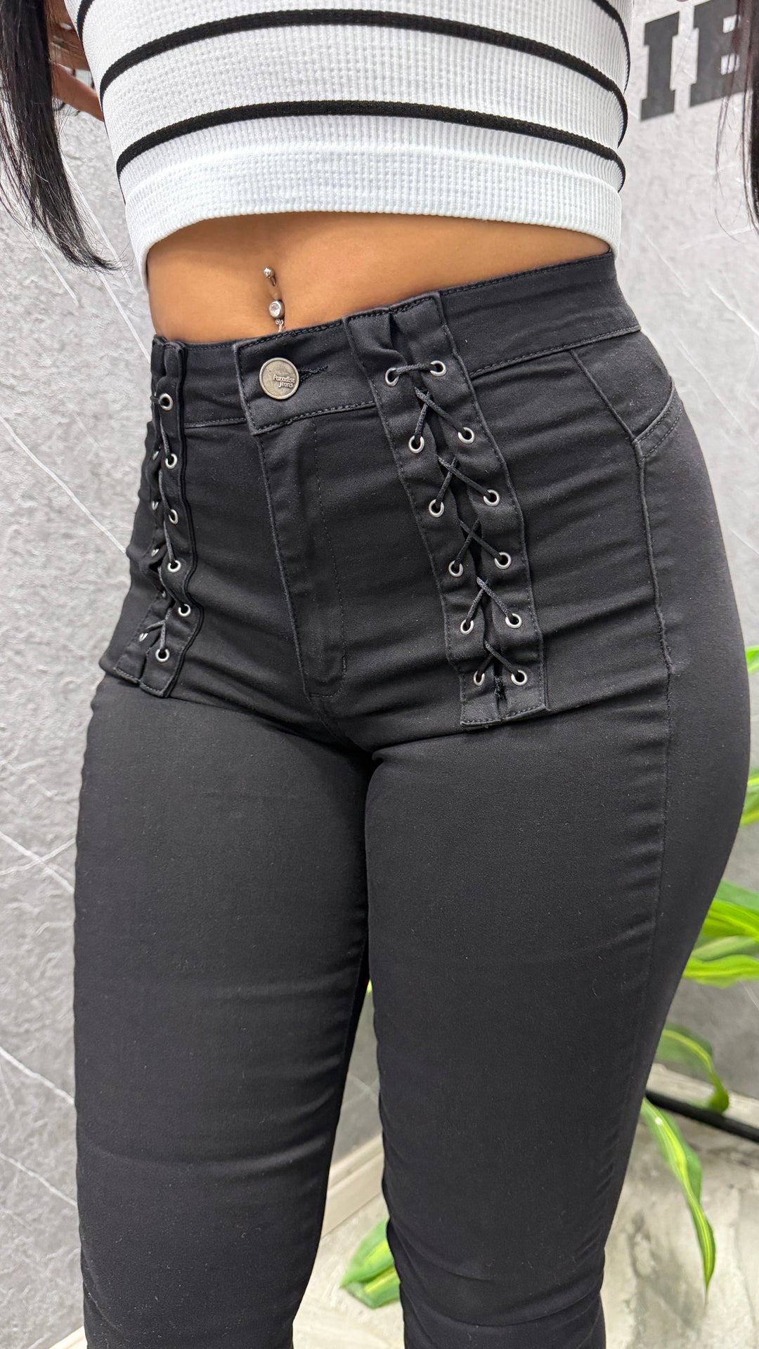 Skinny Trenzado Negro 1007 ibstore