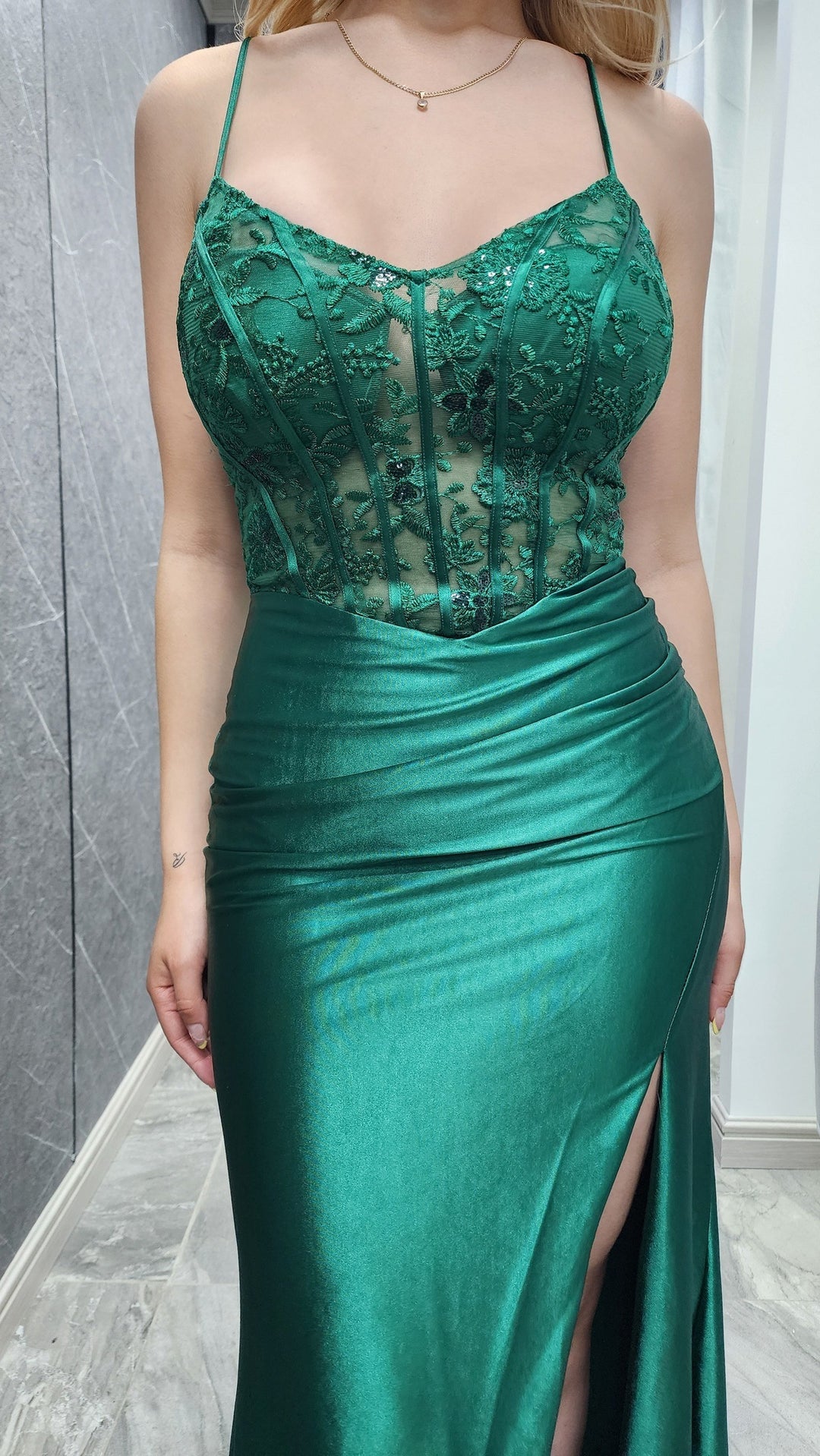 Vestido de Gala Amelia verde ibstore