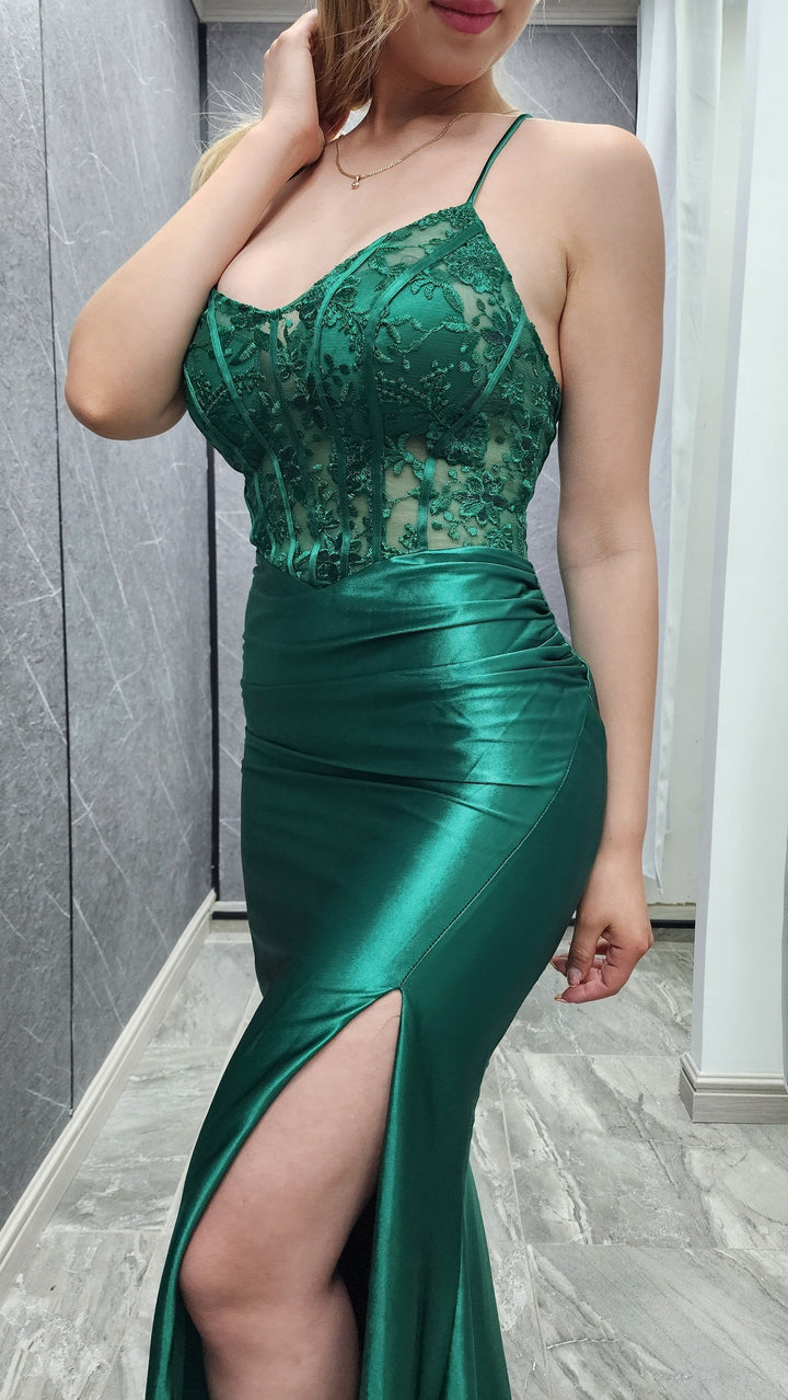 Vestido de Gala Amelia verde ibstore