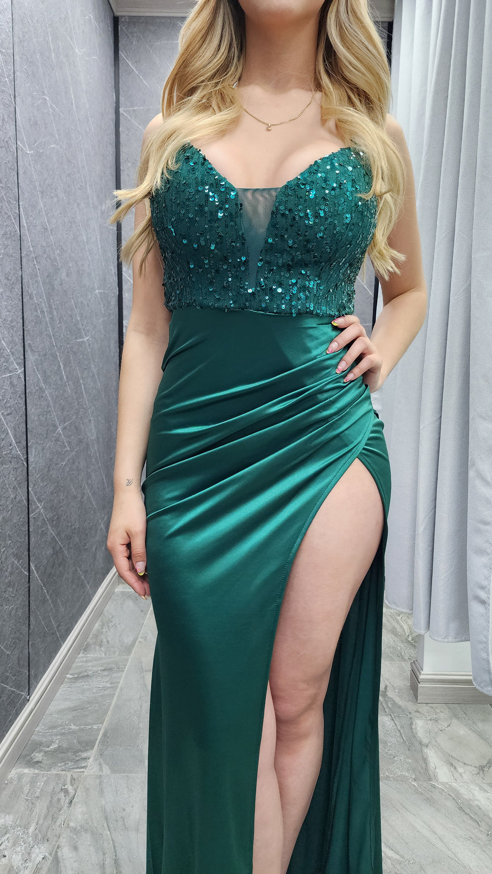 Vestido de Gala Aurora verde ibstore