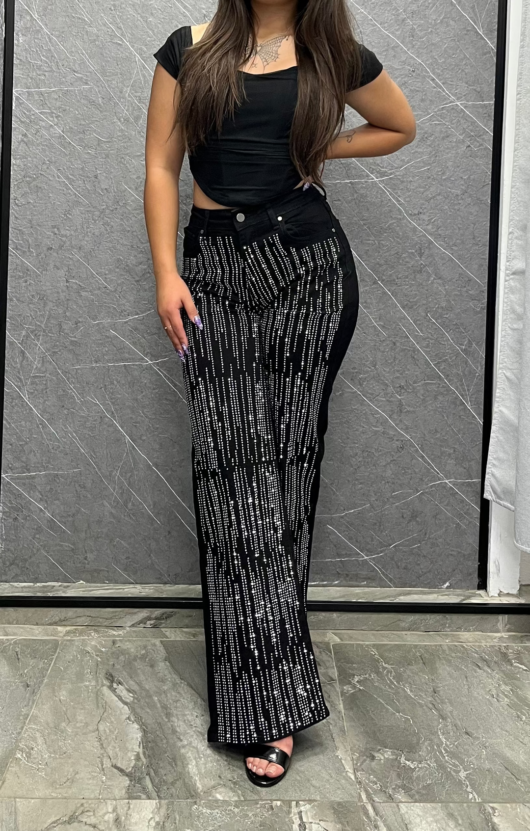 Wide leg brillo Negro 75-4 ibstore