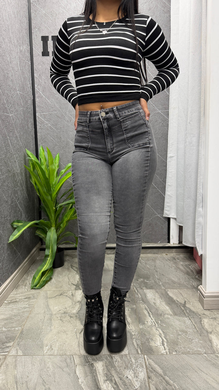 Skinny Gris Bolsillos 1916
