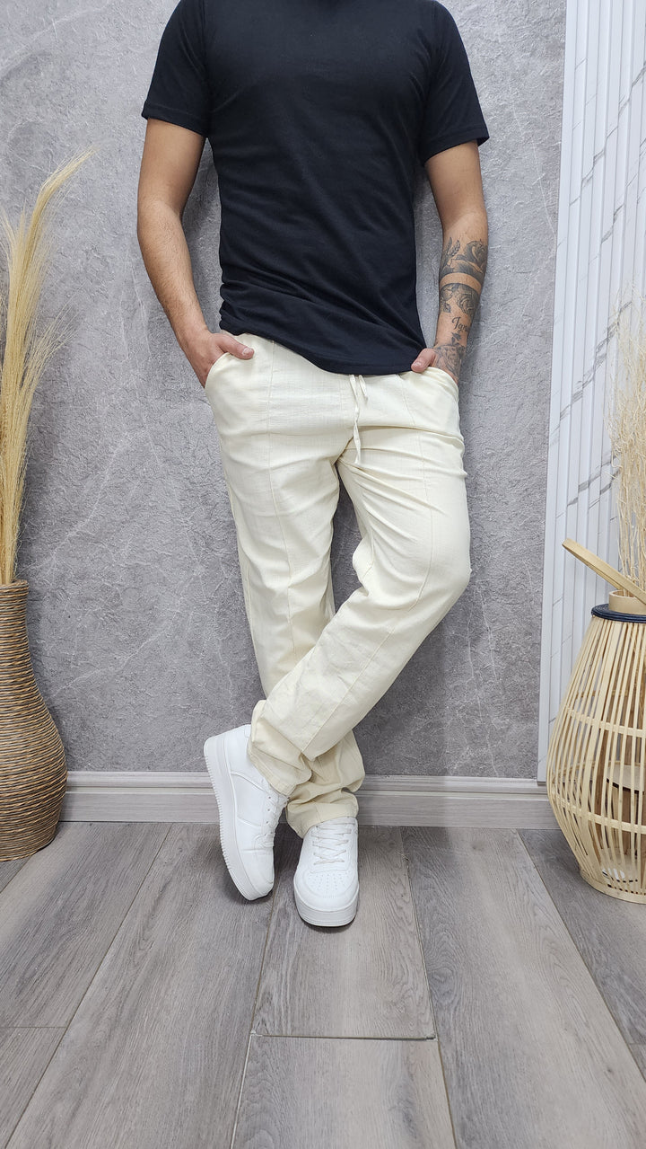 Pantalón Lino Beige