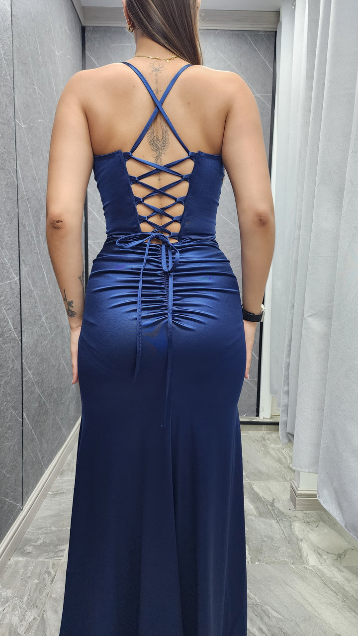 Vestido de Gala Lluvia azul m