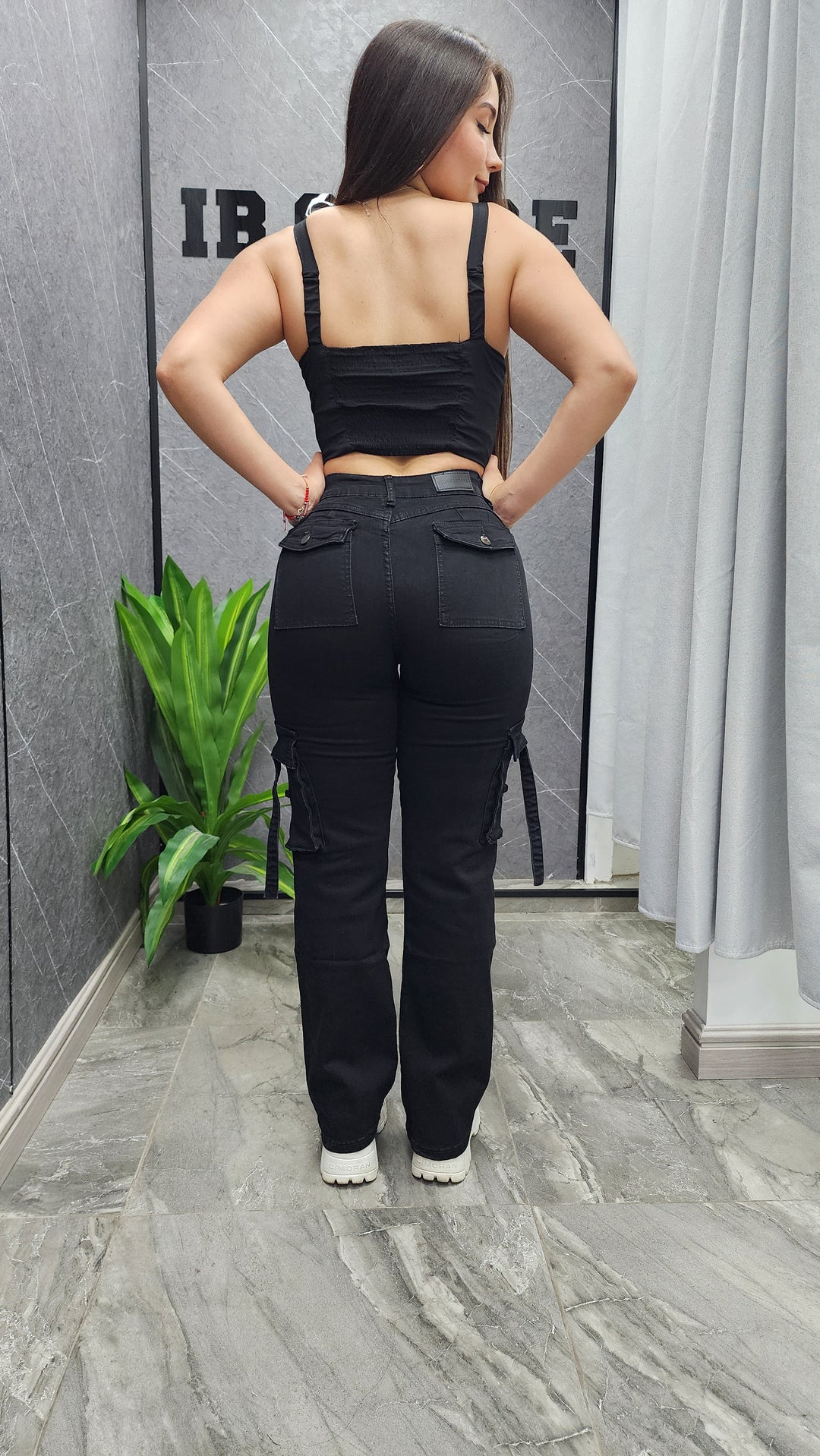 Jeans cargo flare Black 95-5