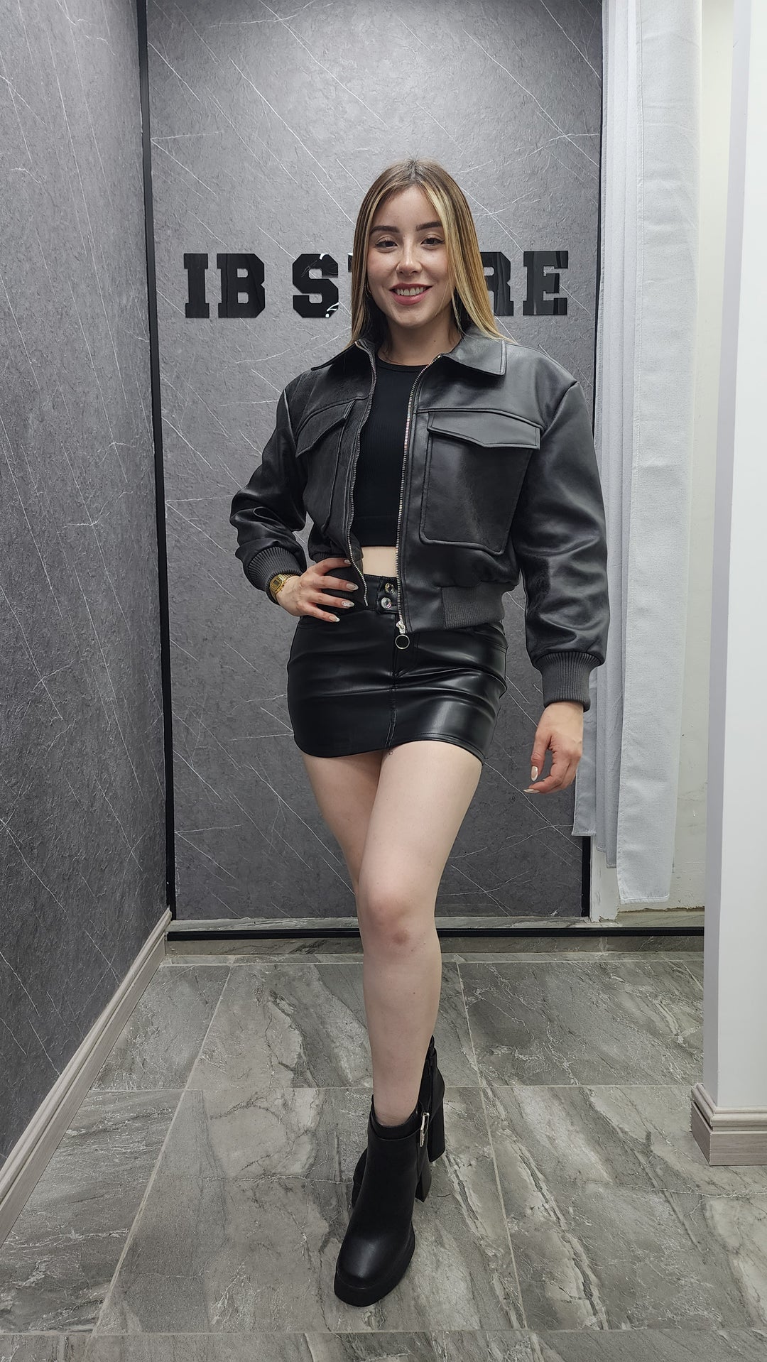 Chaqueta eco cuero Dakota N