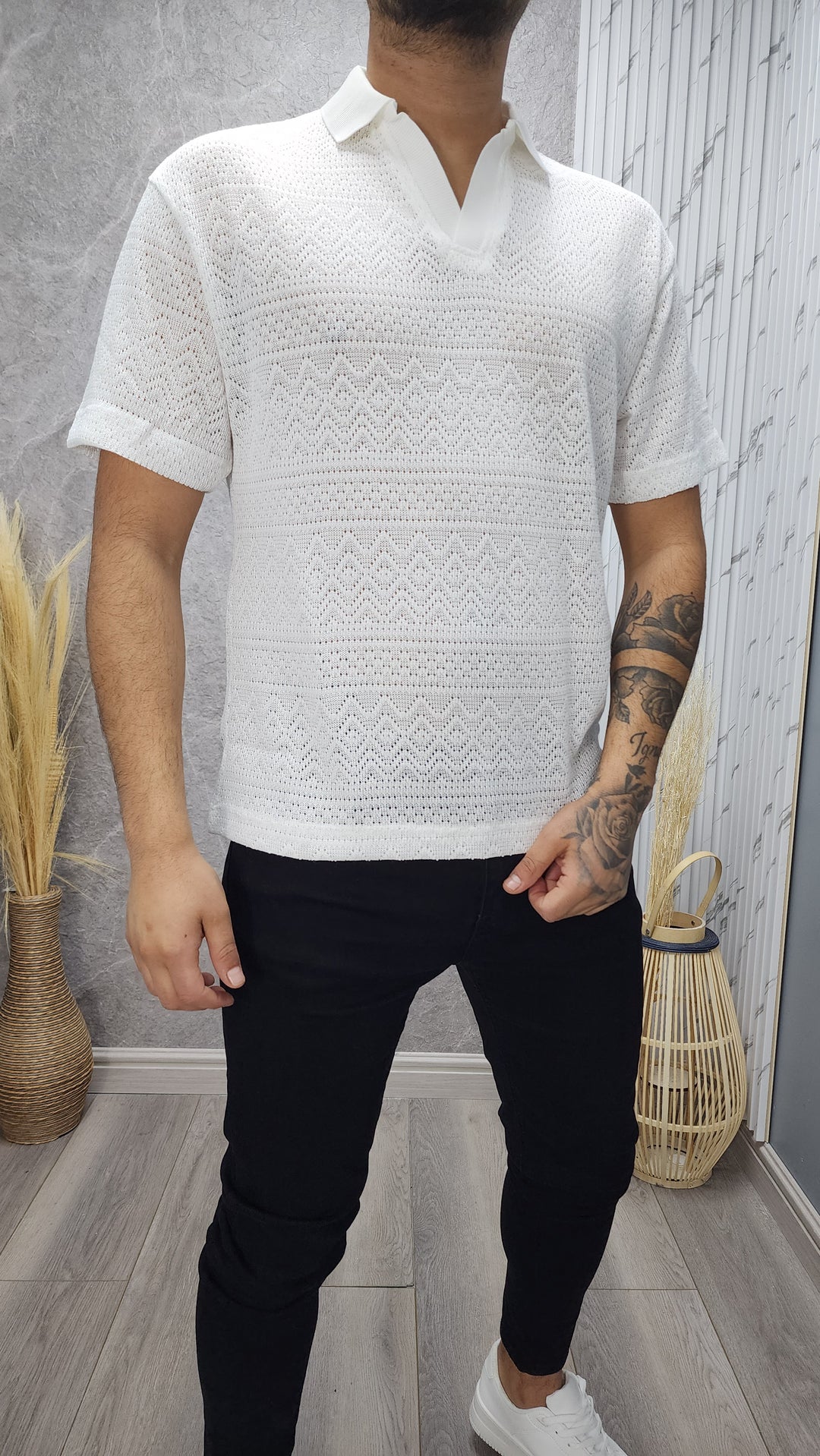 Polera Cuello Blanco (168)
