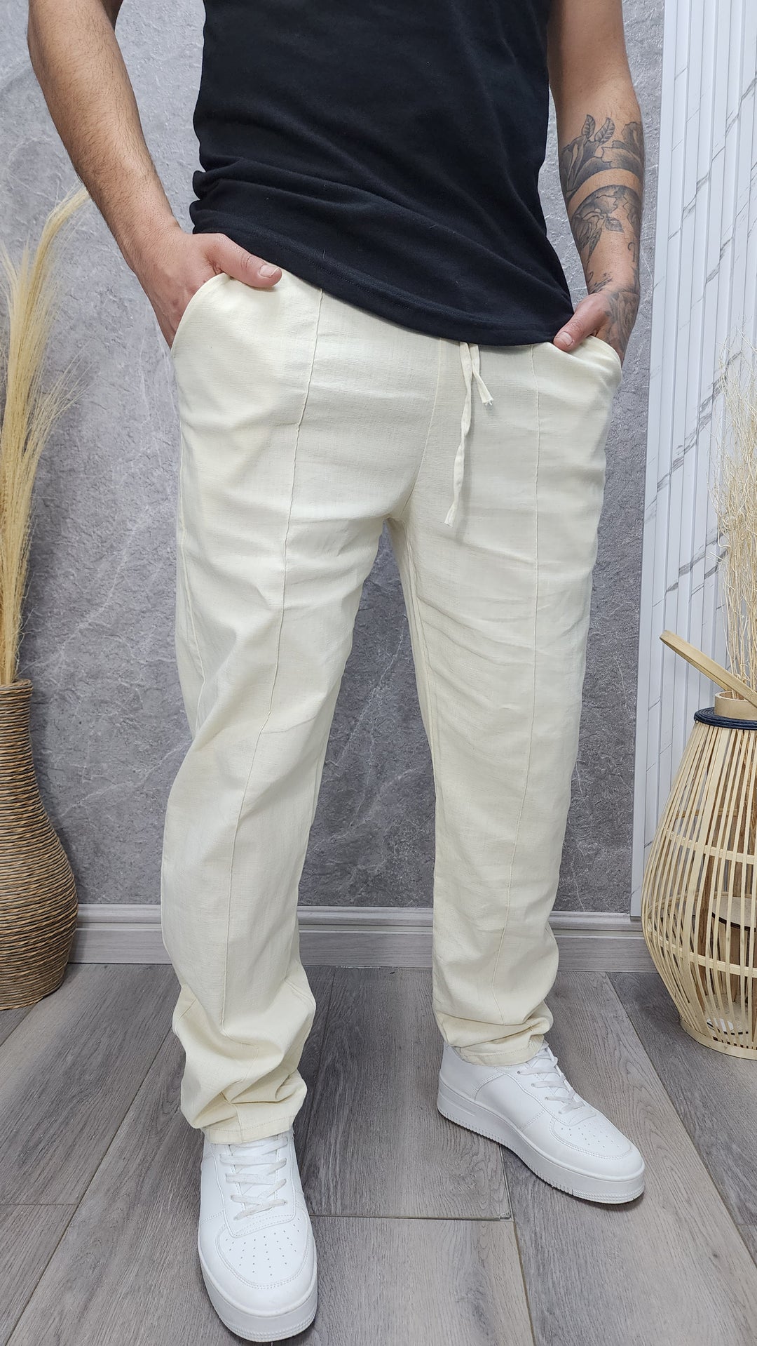 Pantalón Lino Beige