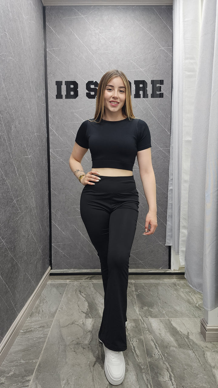 Calza Flare Black Fit