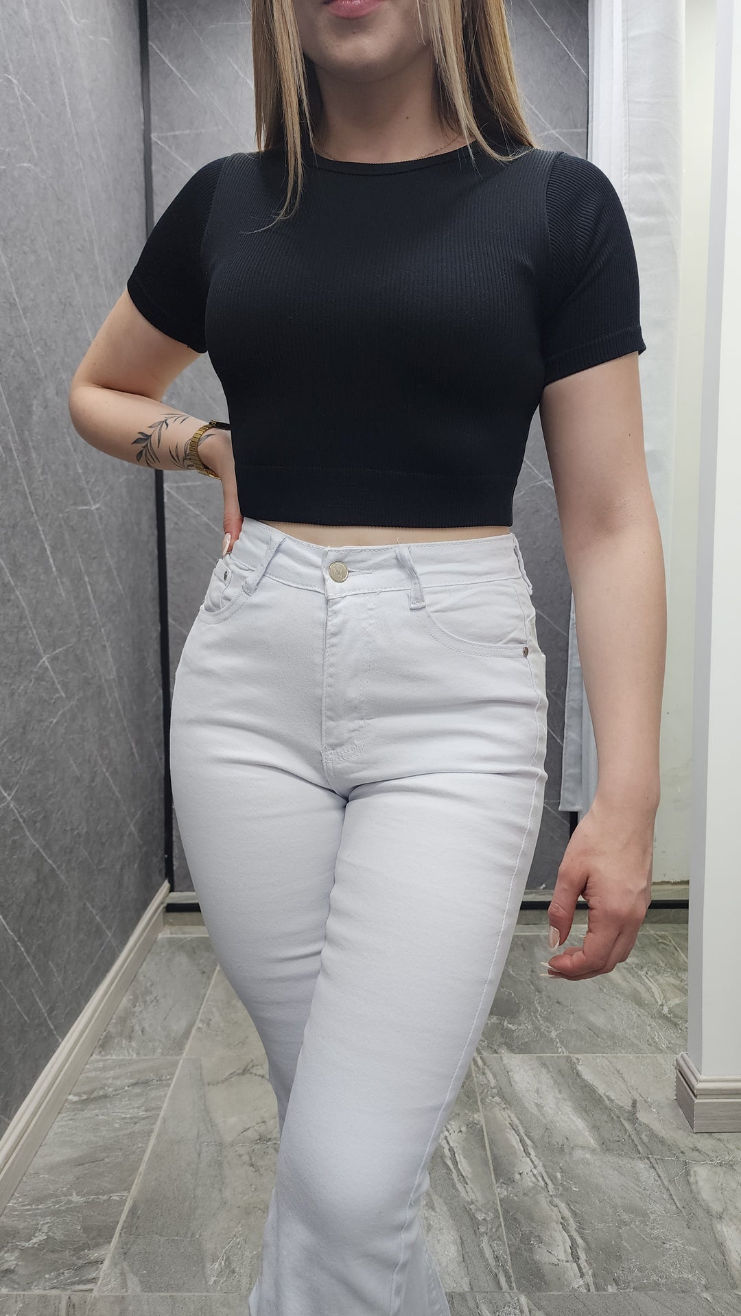Jeans Flare liso Alba