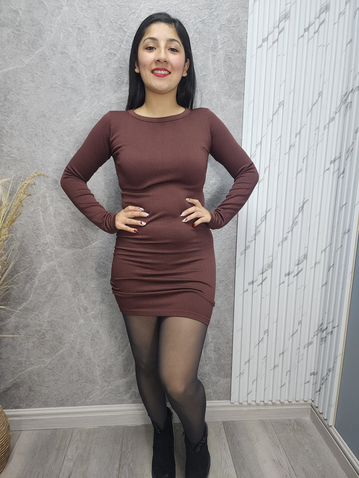 Vestido Rib Chocolate - Standar - ibstore