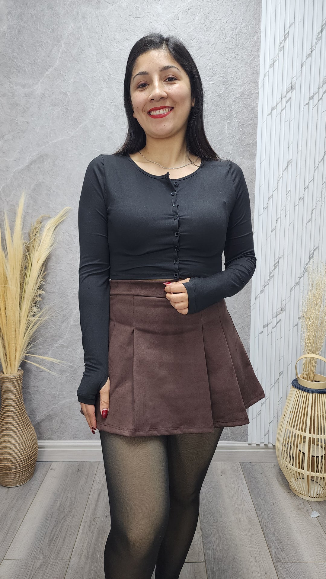 Falda short tableada Samy C - Standar - ibstore