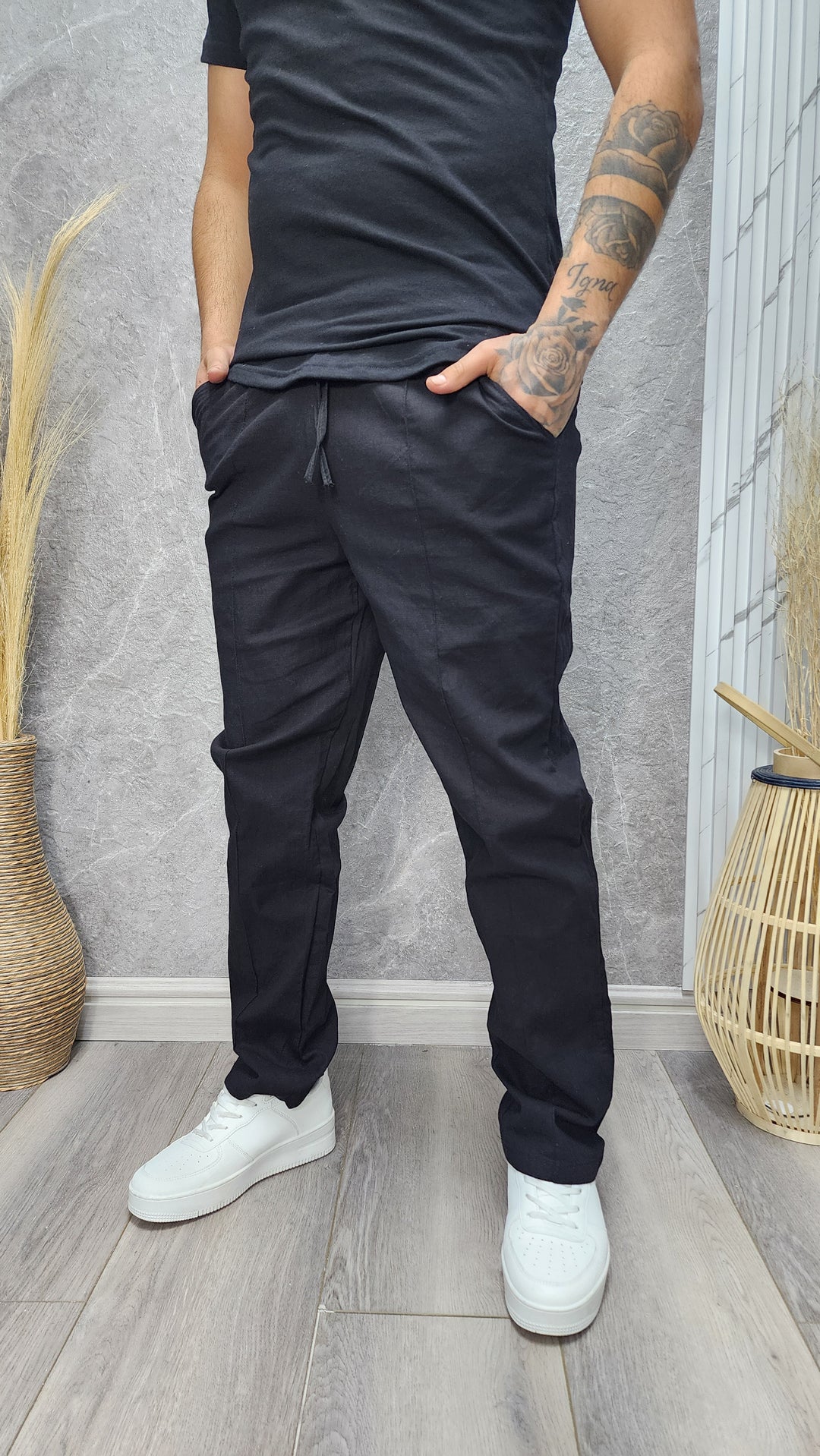 Pantalón Lino Negro