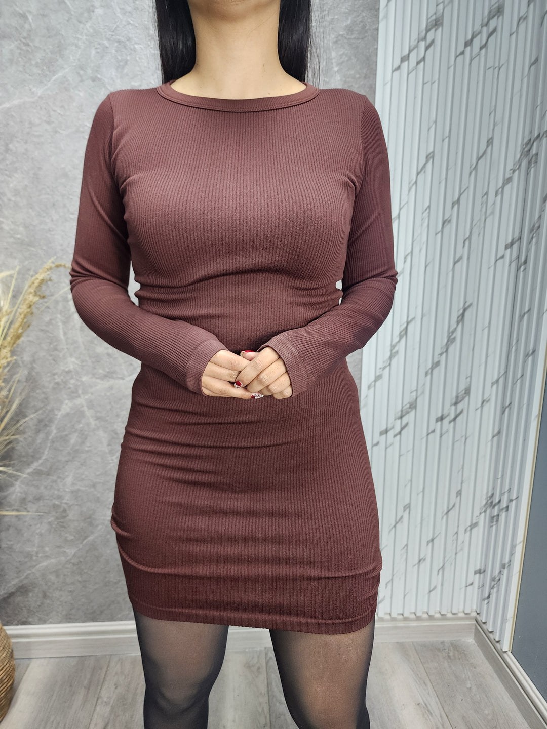 Vestido Rib Chocolate - Standar - ibstore