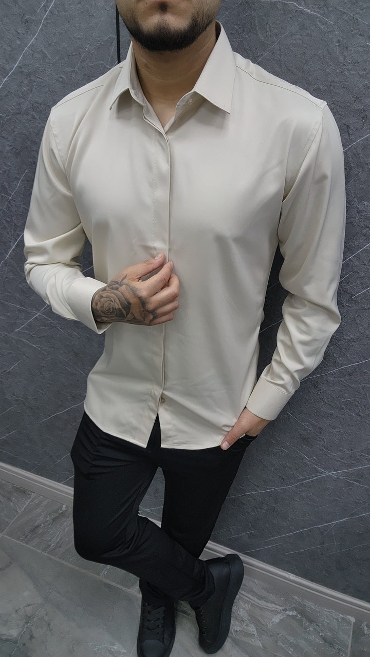 Camisa Satín Beige