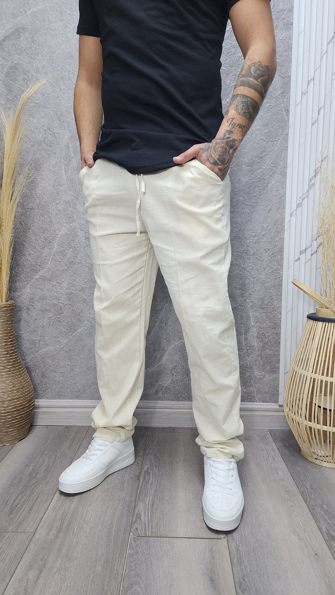 Pantalón Lino Beige