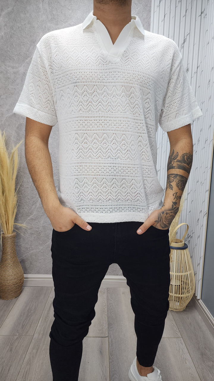Polera Cuello Blanco (168)